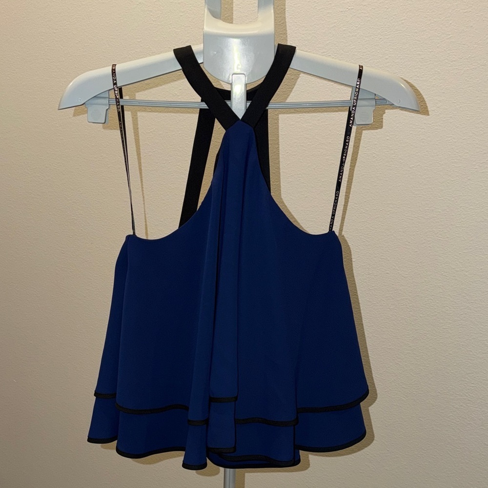 Amanda Uprichard Elegant Blue & black top